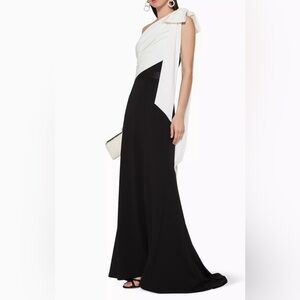 Tadashi Shoji Black and White Maxi Dress
